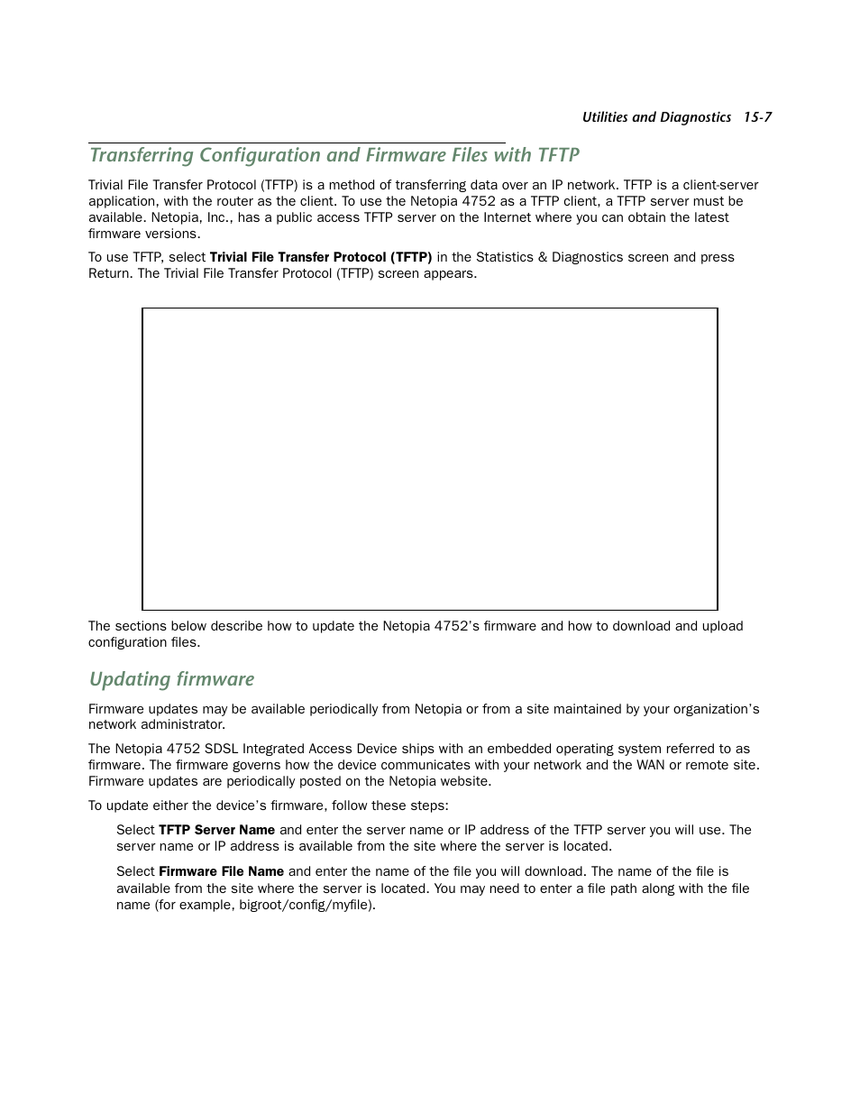 Updating firmware, Updating firmware -7 | Netopia 4752 User Manual | Page 229 / 284