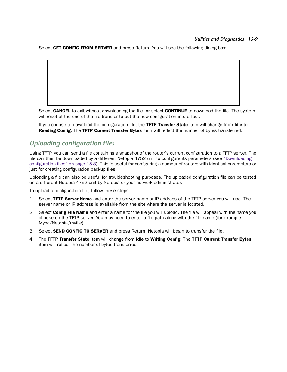 Uploading configuration files, Uploading configuration files -9 | Netopia 4752 User Manual | Page 231 / 284