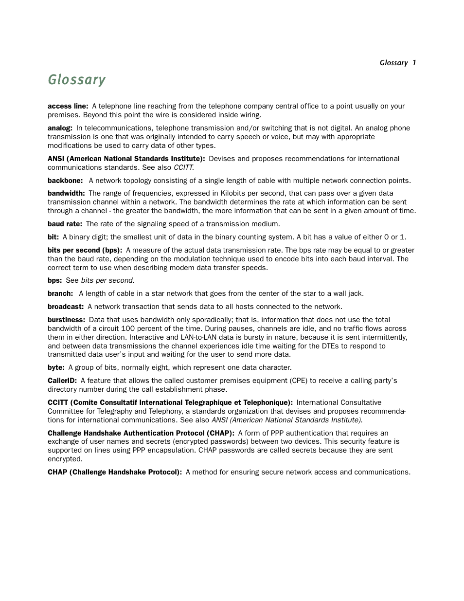Glossary | Netopia 4752 User Manual | Page 273 / 284