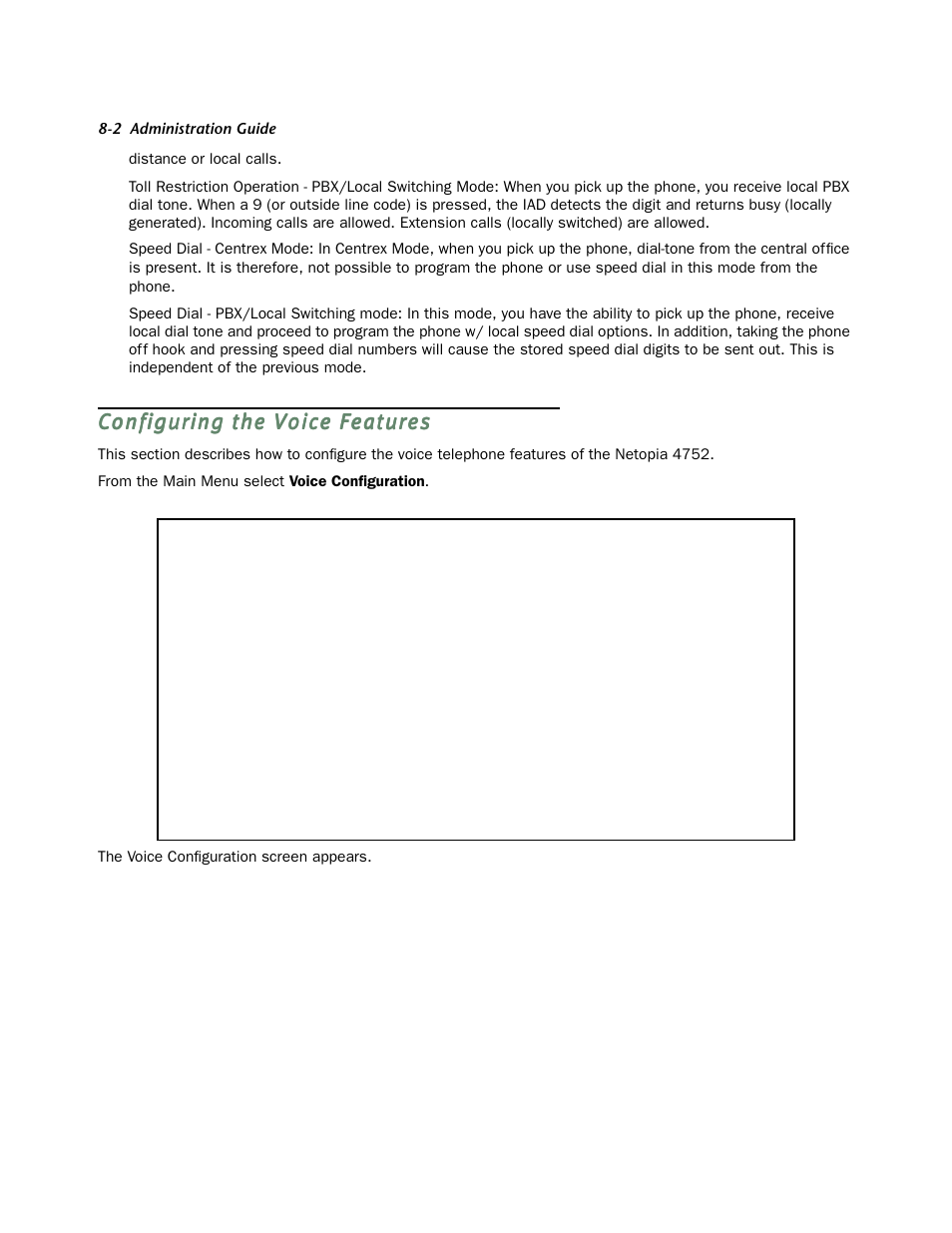 Configuring the voice features, Configuring the voice features -2 | Netopia 4752 User Manual | Page 54 / 284