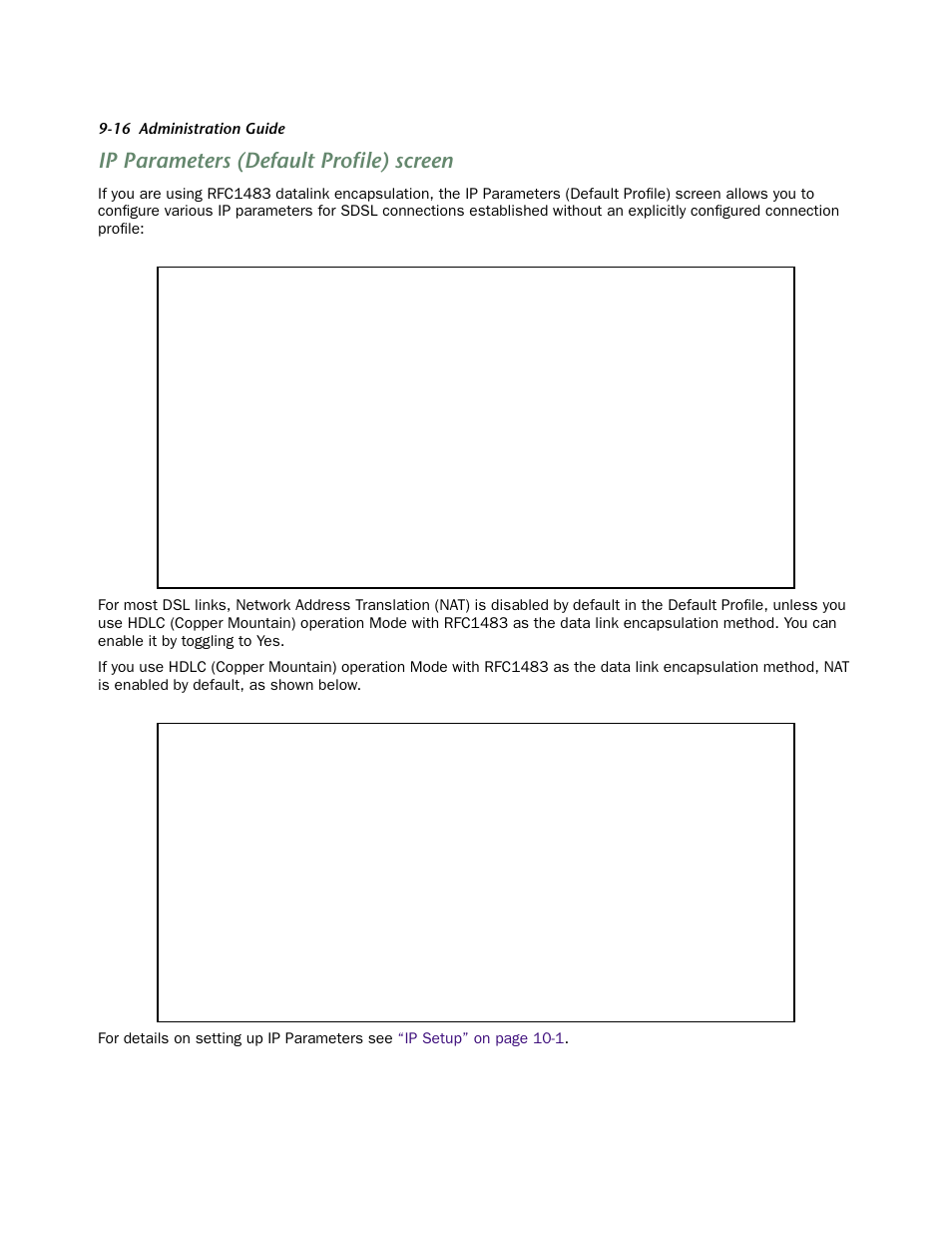 Ip parameters (default profile) screen, This scr | Netopia 4752 User Manual | Page 74 / 284