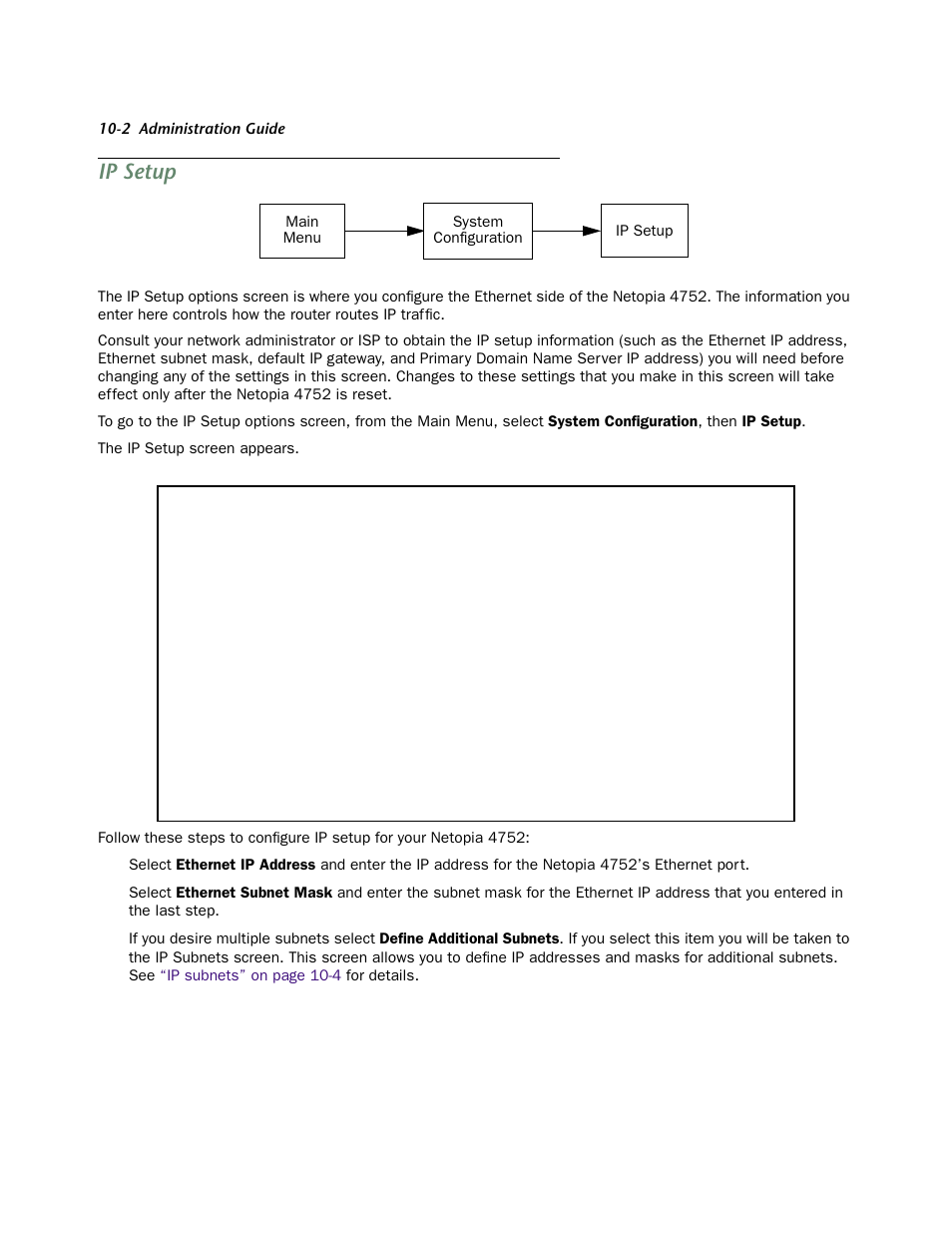 Ip setup, Ip setup -2, E given in | Netopia 4752 User Manual | Page 84 / 284