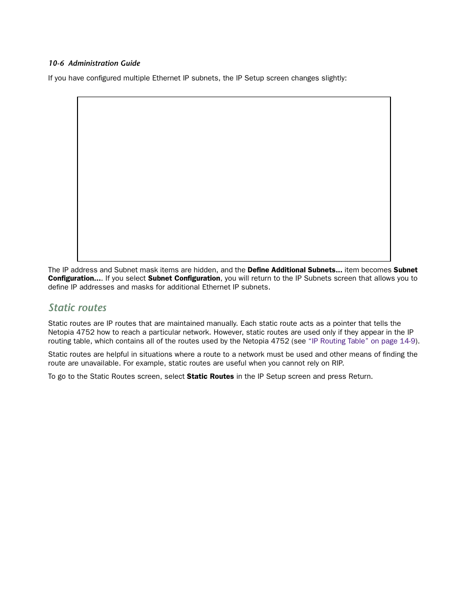 Static routes, Static routes -6, Outes. see the section | Netopia 4752 User Manual | Page 88 / 284