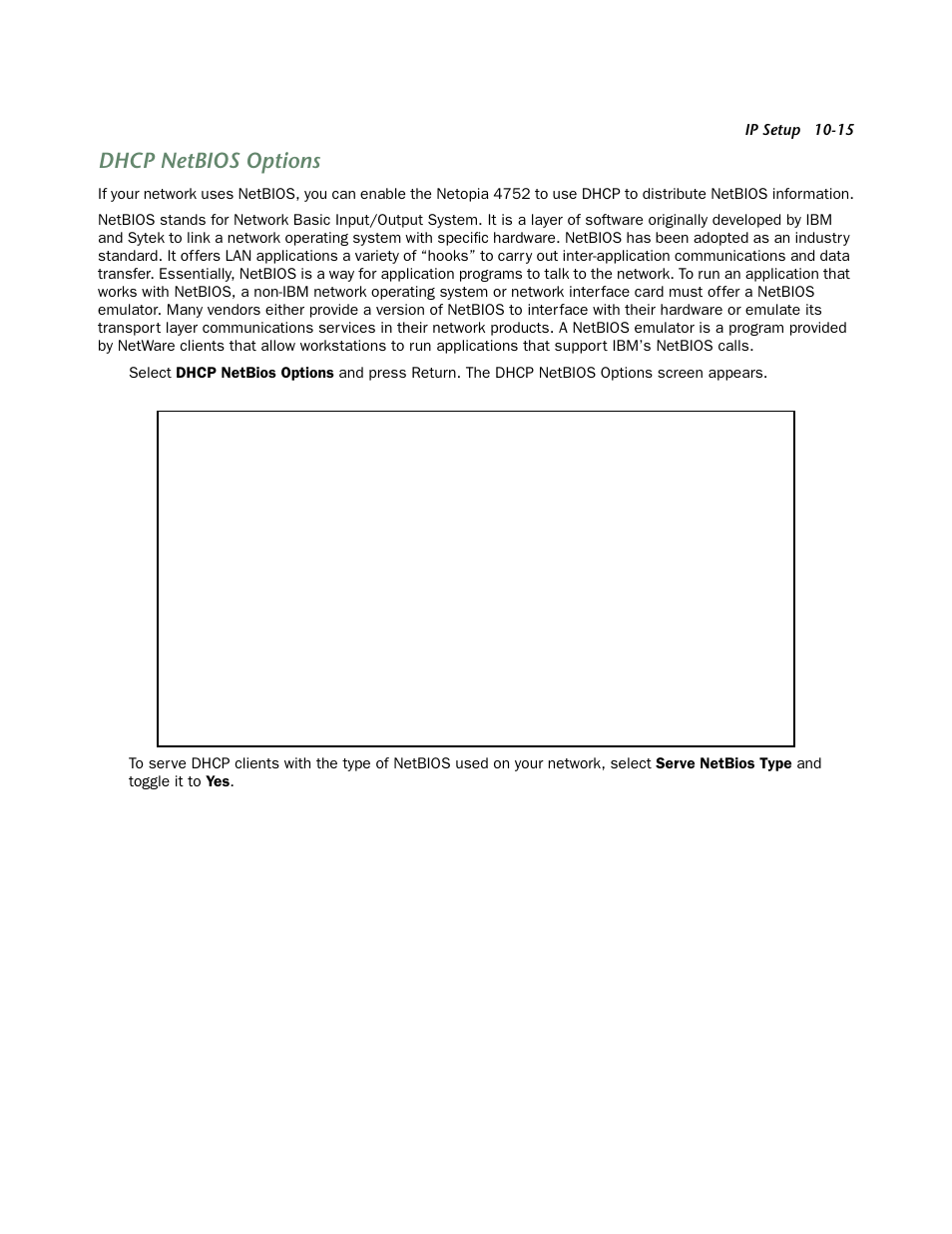 Dhcp netbios options, Dhcp netbios options -15 | Netopia 4752 User Manual | Page 97 / 284