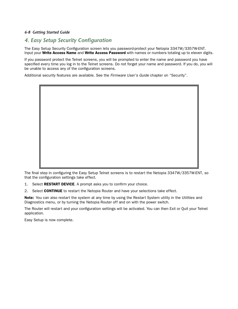 Easy setup security configuration, Easy setup security configuration -8 | Netopia 3347W User Manual | Page 32 / 44