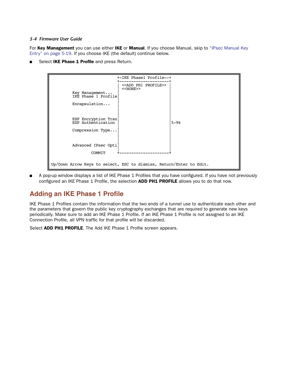 Adding an ike phase 1 profile, Adding an ike phase 1 profile -4, Adding an ike phase 1 proﬁle | Netopia Firmware 4000-Series User Manual | Page 134 / 314