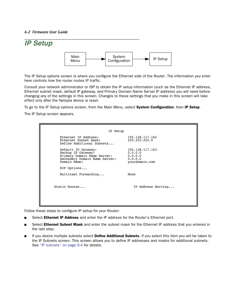 Ip setup, Ip setup -2 | Netopia Firmware 4000-Series User Manual | Page 154 / 314