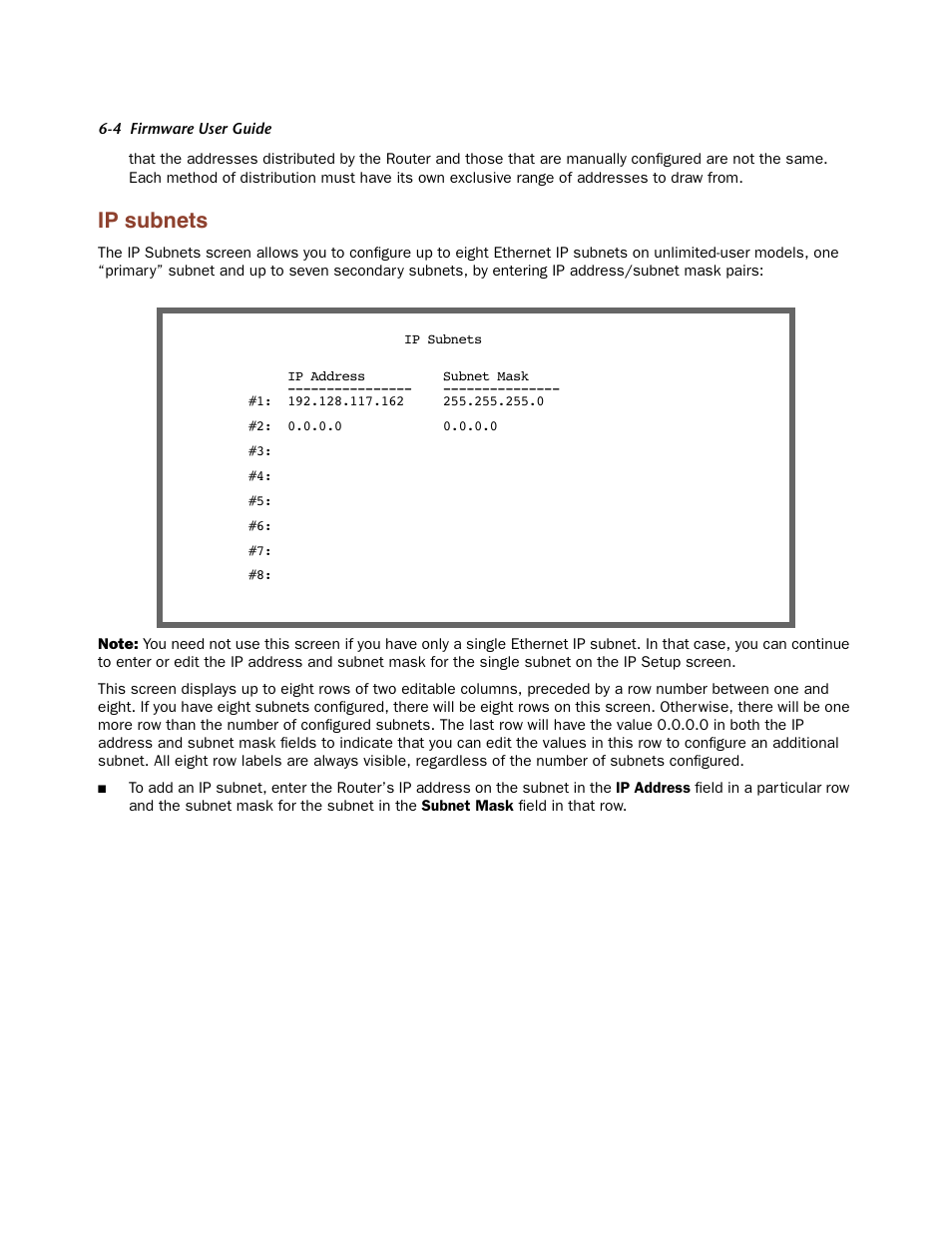 Ip subnets, Ip subnets -4 | Netopia Firmware 4000-Series User Manual | Page 156 / 314