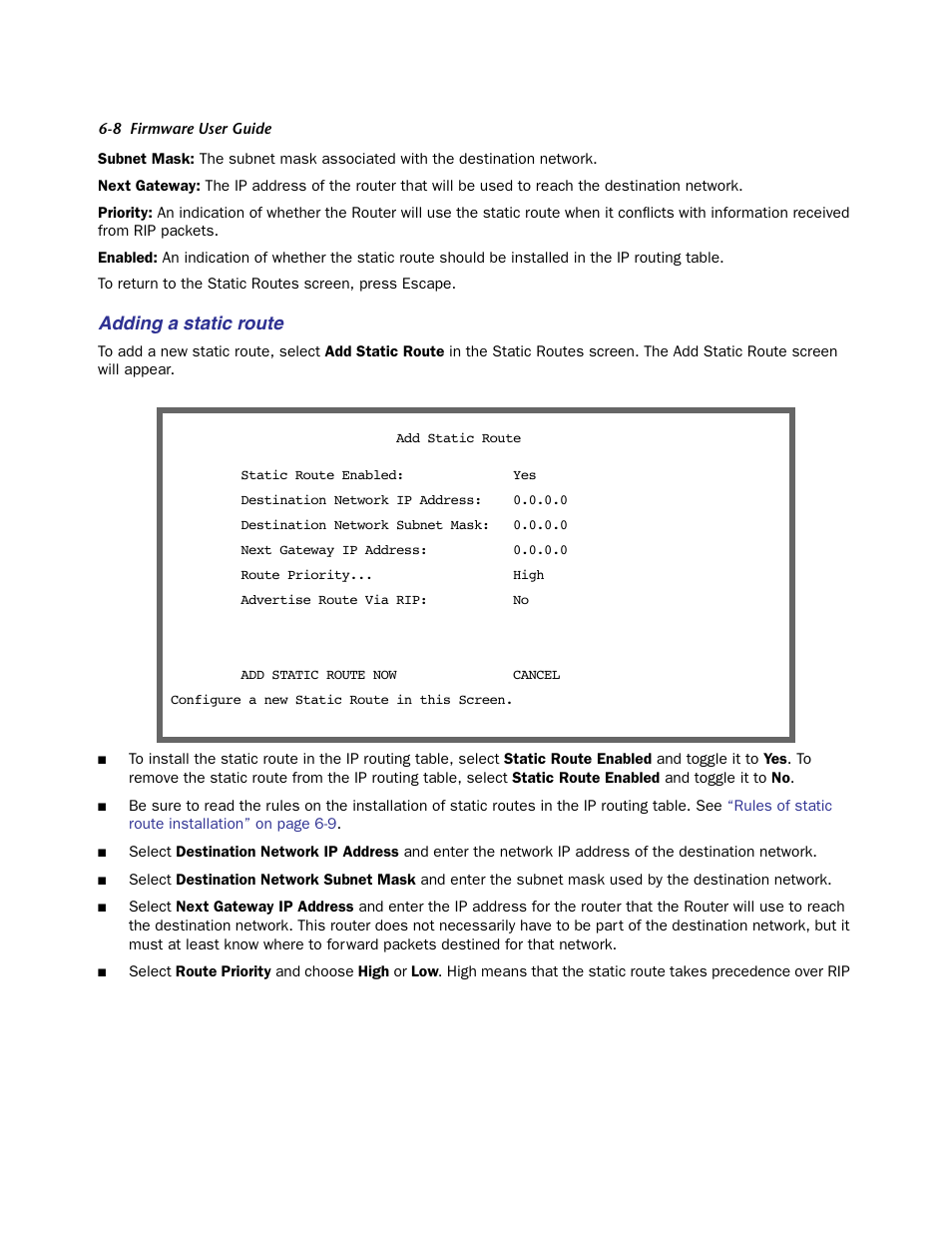 Adding a static route | Netopia Firmware 4000-Series User Manual | Page 160 / 314