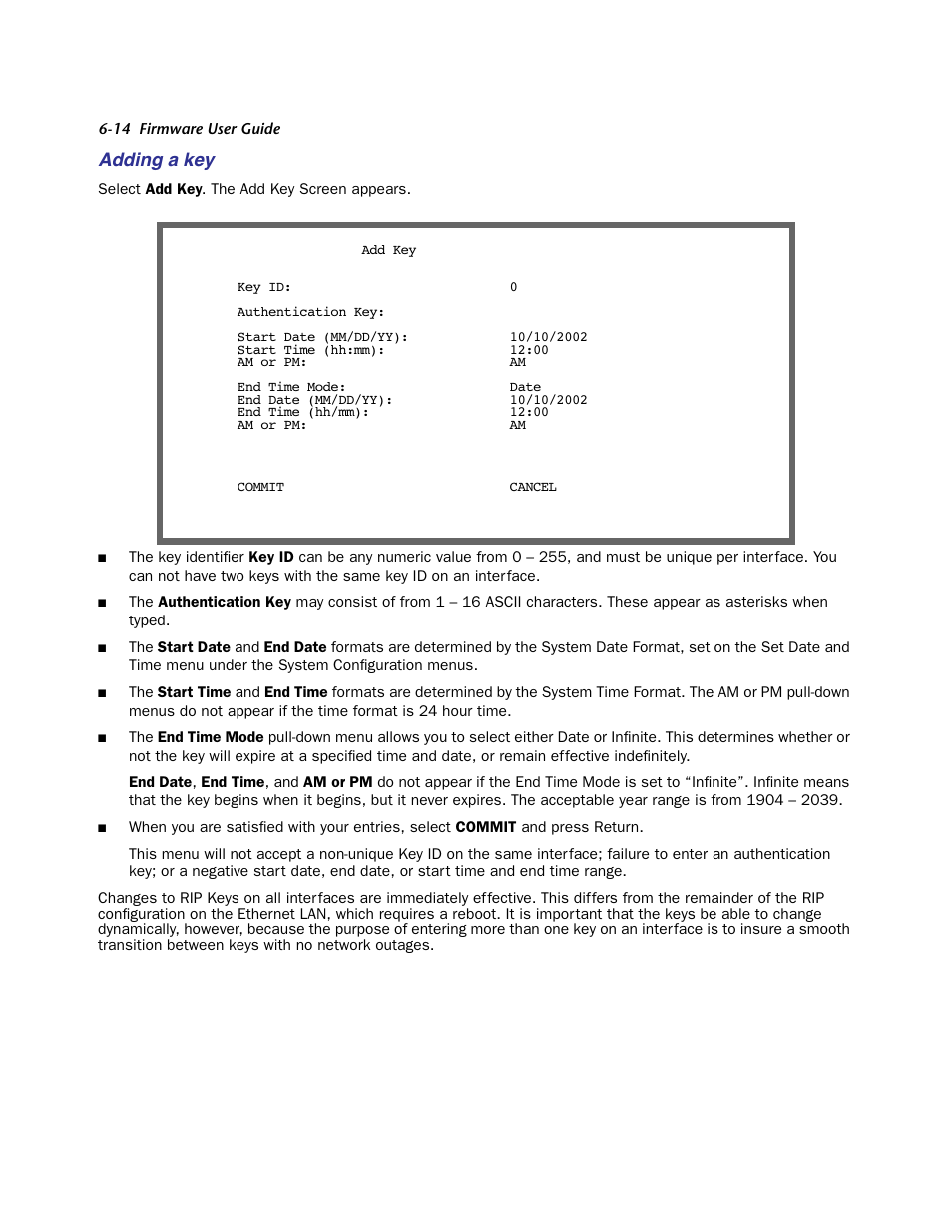 Adding a key | Netopia Firmware 4000-Series User Manual | Page 166 / 314