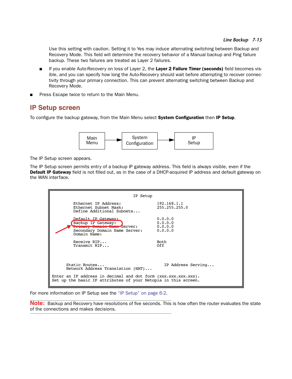 Ip setup screen, Ip setup screen -15 | Netopia Firmware 4000-Series User Manual | Page 203 / 314
