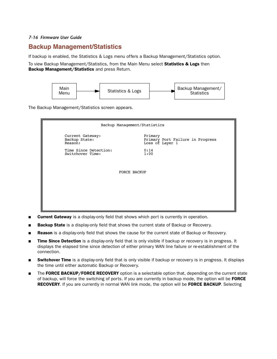 Backup management/statistics, Backup management/statistics -16 | Netopia Firmware 4000-Series User Manual | Page 204 / 314
