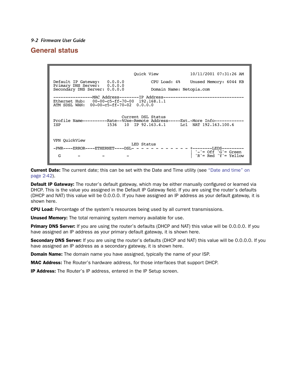 General status, General status -2 | Netopia Firmware 4000-Series User Manual | Page 212 / 314