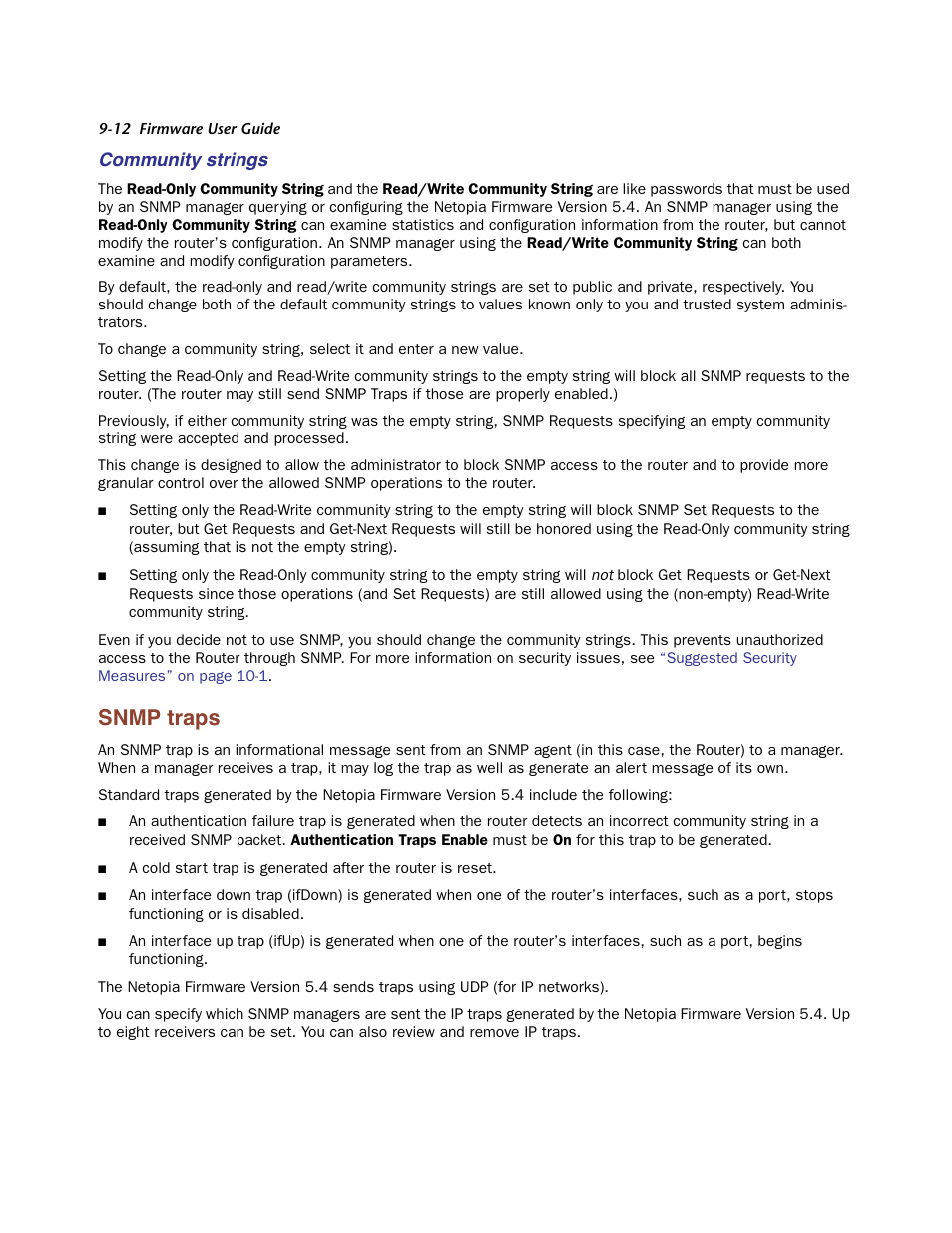 Community strings, Snmp traps, Snmp traps -12 | Netopia Firmware 4000-Series User Manual | Page 222 / 314