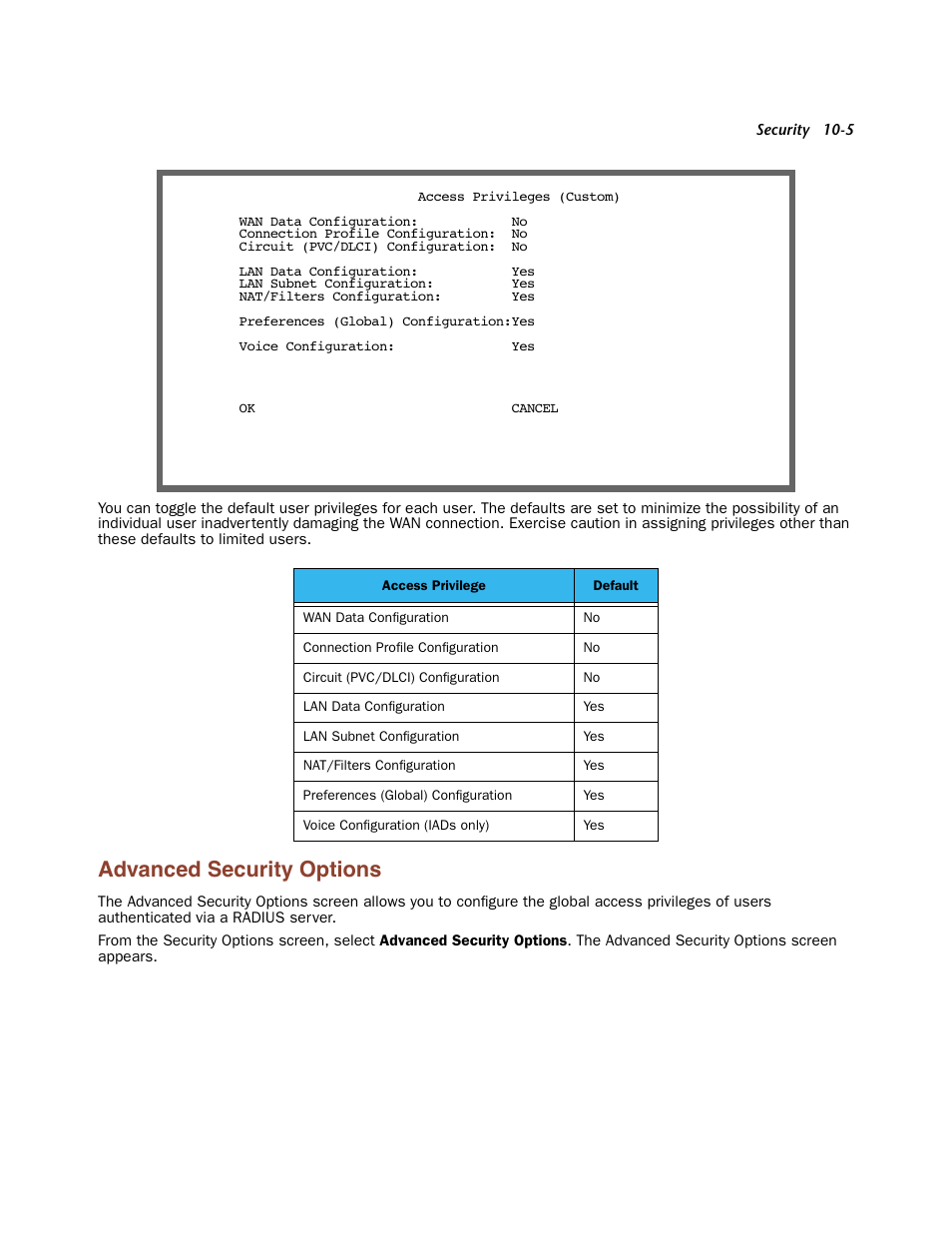 Advanced security options, Advanced security options -5 | Netopia Firmware 4000-Series User Manual | Page 229 / 314