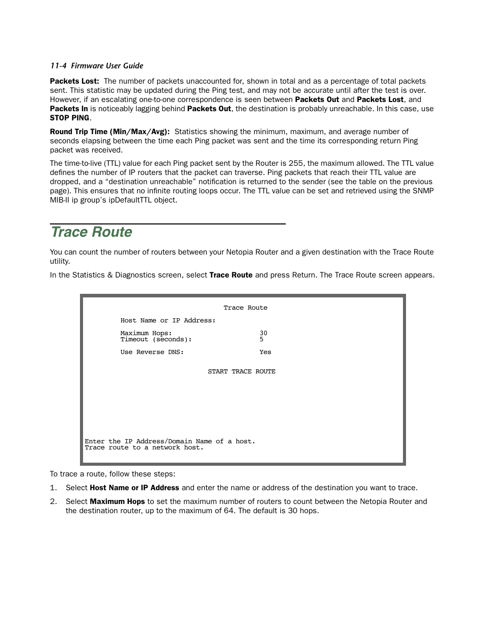 Trace route, Trace route -4 | Netopia Firmware 4000-Series User Manual | Page 278 / 314