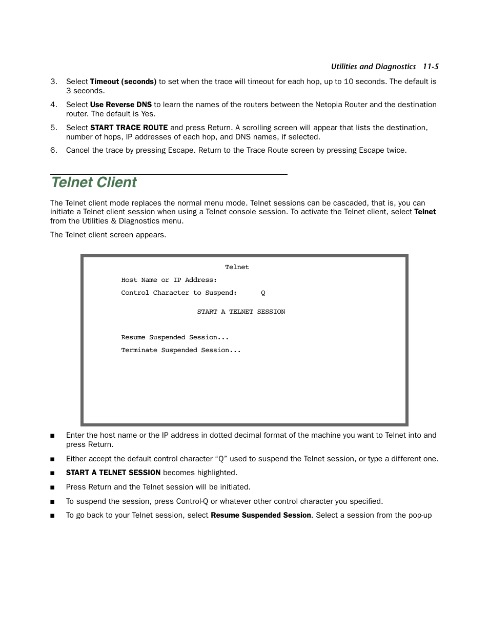 Telnet client, Telnet client -5 | Netopia Firmware 4000-Series User Manual | Page 279 / 314