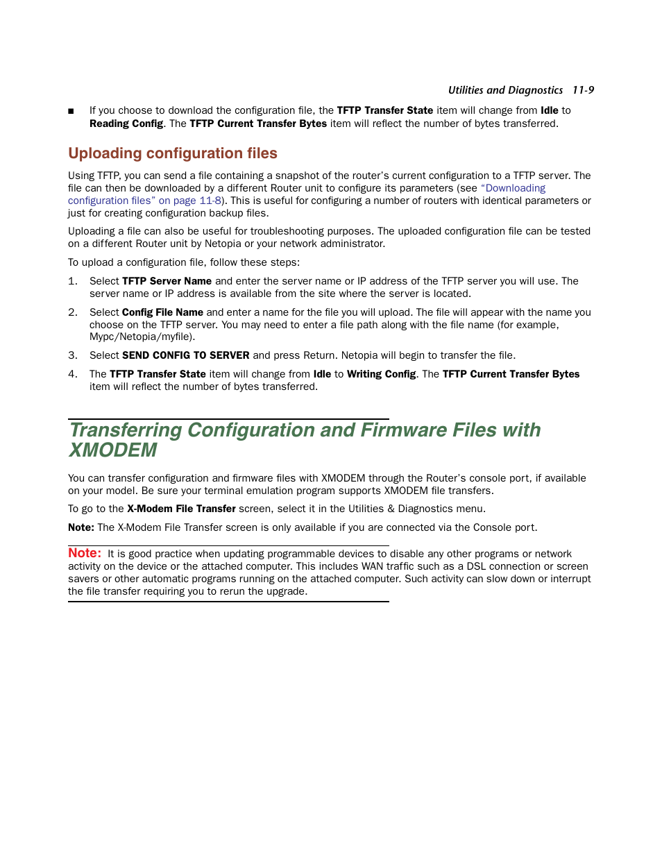 Uploading configuration files, Uploading configuration files -9, Uploading conﬁguration ﬁles | Netopia Firmware 4000-Series User Manual | Page 283 / 314