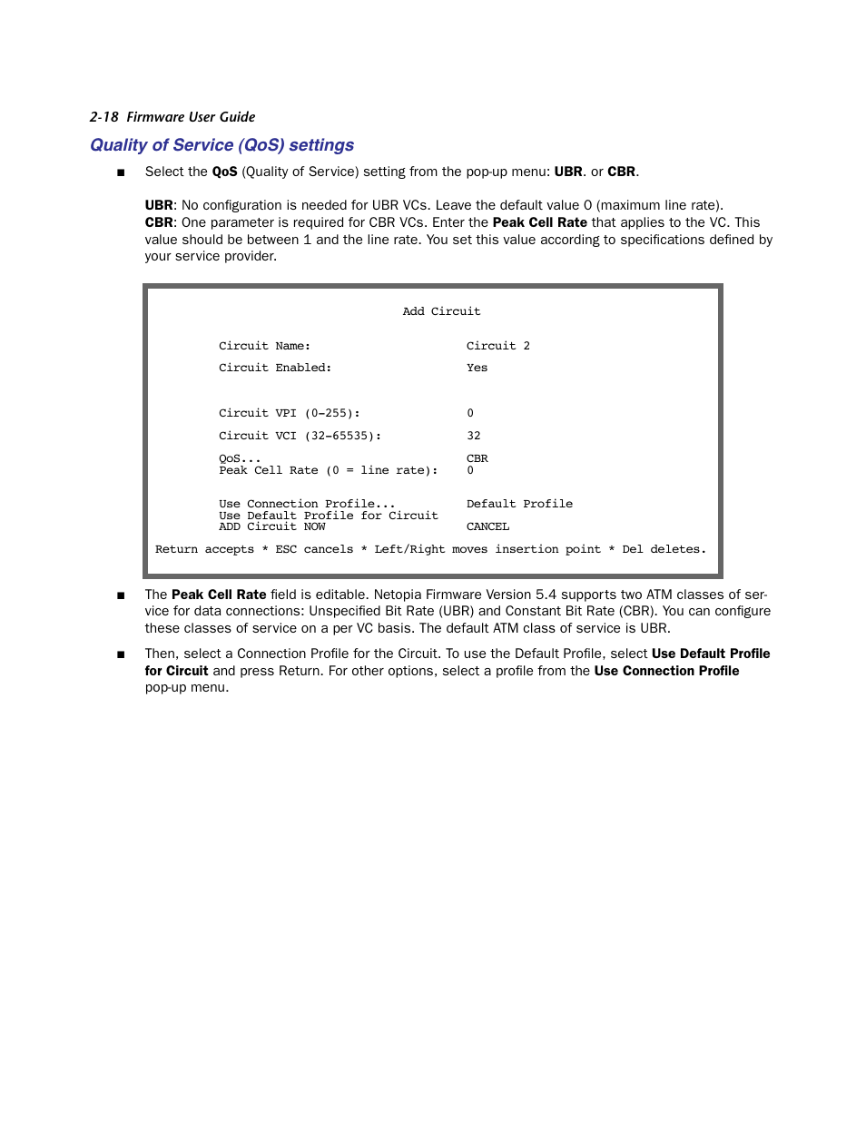 Quality of service (qos) settings | Netopia Firmware 4000-Series User Manual | Page 36 / 314