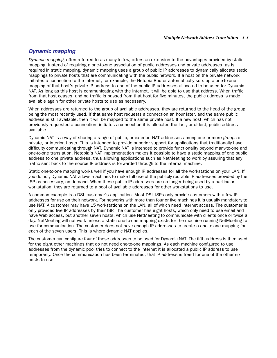 Dynamic mapping | Netopia Firmware 4000-Series User Manual | Page 69 / 314