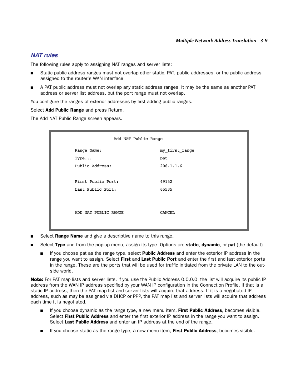 Nat rules | Netopia Firmware 4000-Series User Manual | Page 75 / 314