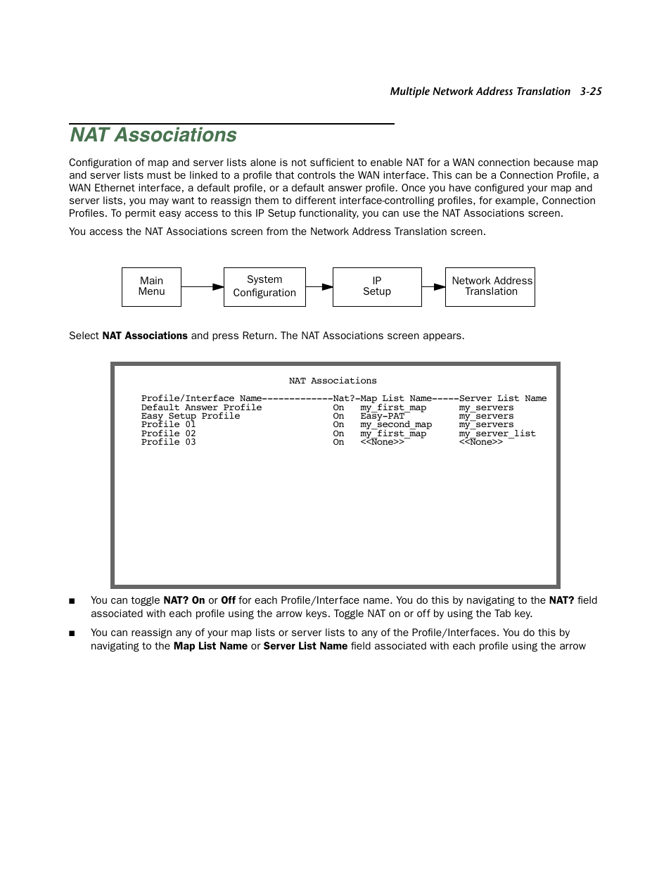 Nat associations, Nat associations -25 | Netopia Firmware 4000-Series User Manual | Page 91 / 314