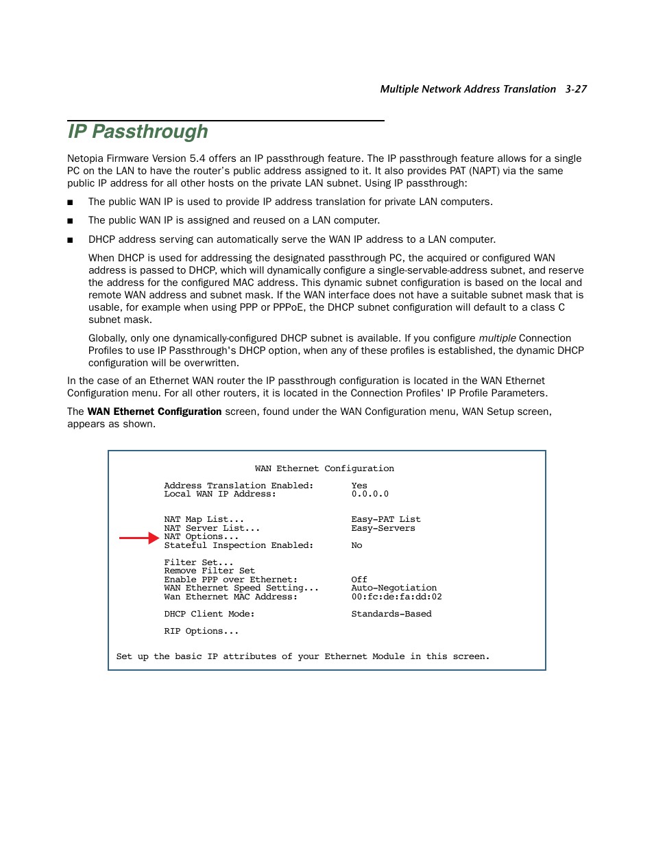 Ip passthrough, Ip passthrough -27 | Netopia Firmware 4000-Series User Manual | Page 93 / 314