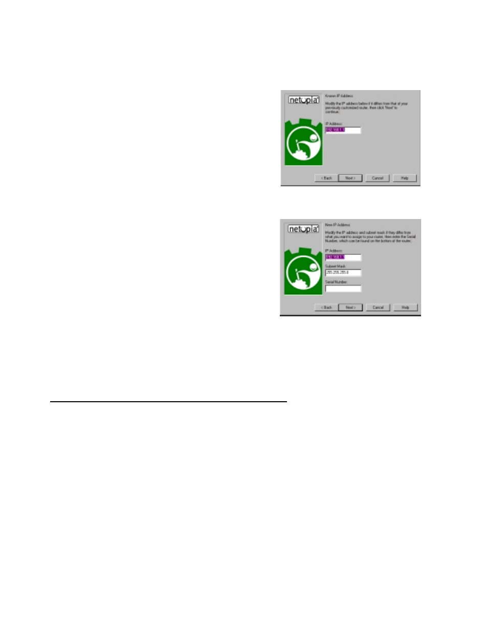 Sharing the connection, Sharing the connection -6, Ed. see | Configuring tcp/ip on, Select the first radio button. if you do this, the, Known ip, Address screen, Appears (shown below | Netopia R7200 User Manual | Page 34 / 258