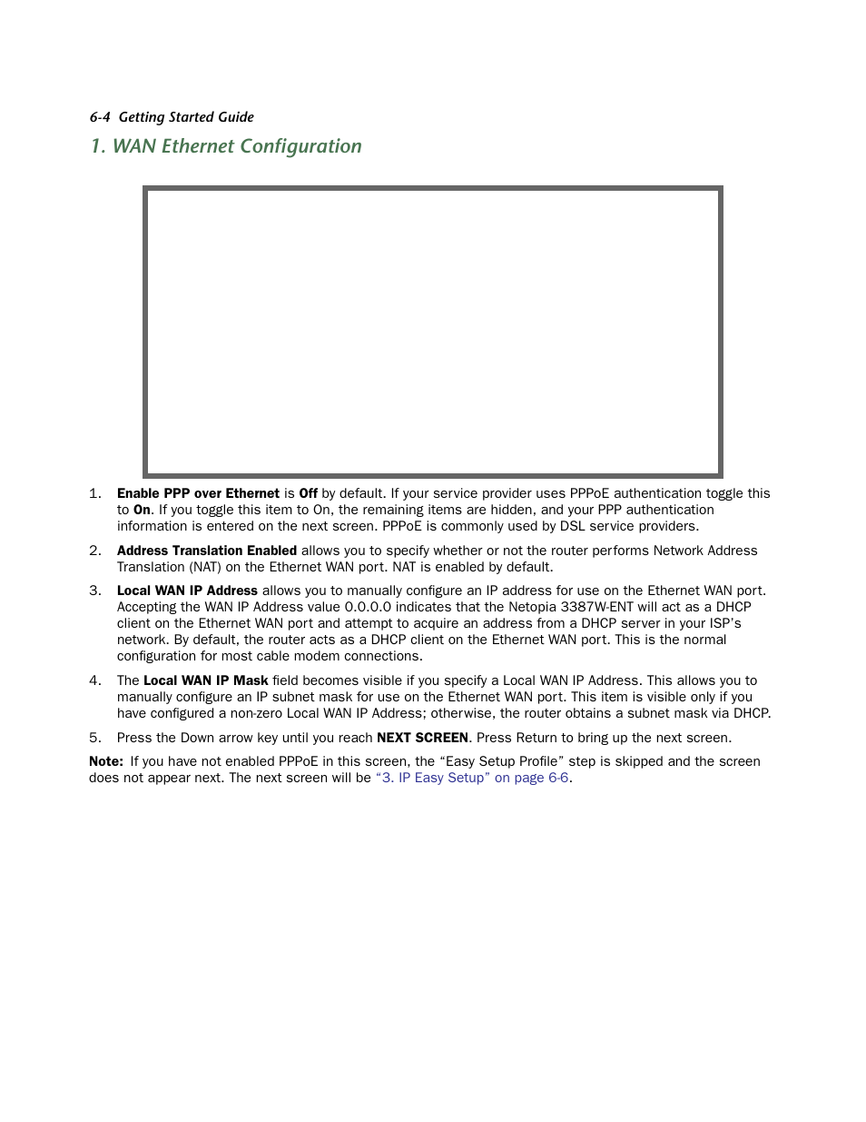 Wan ethernet configuration, Wan ethernet configuration -4 | Netopia 3387W-ENT User Manual | Page 28 / 44