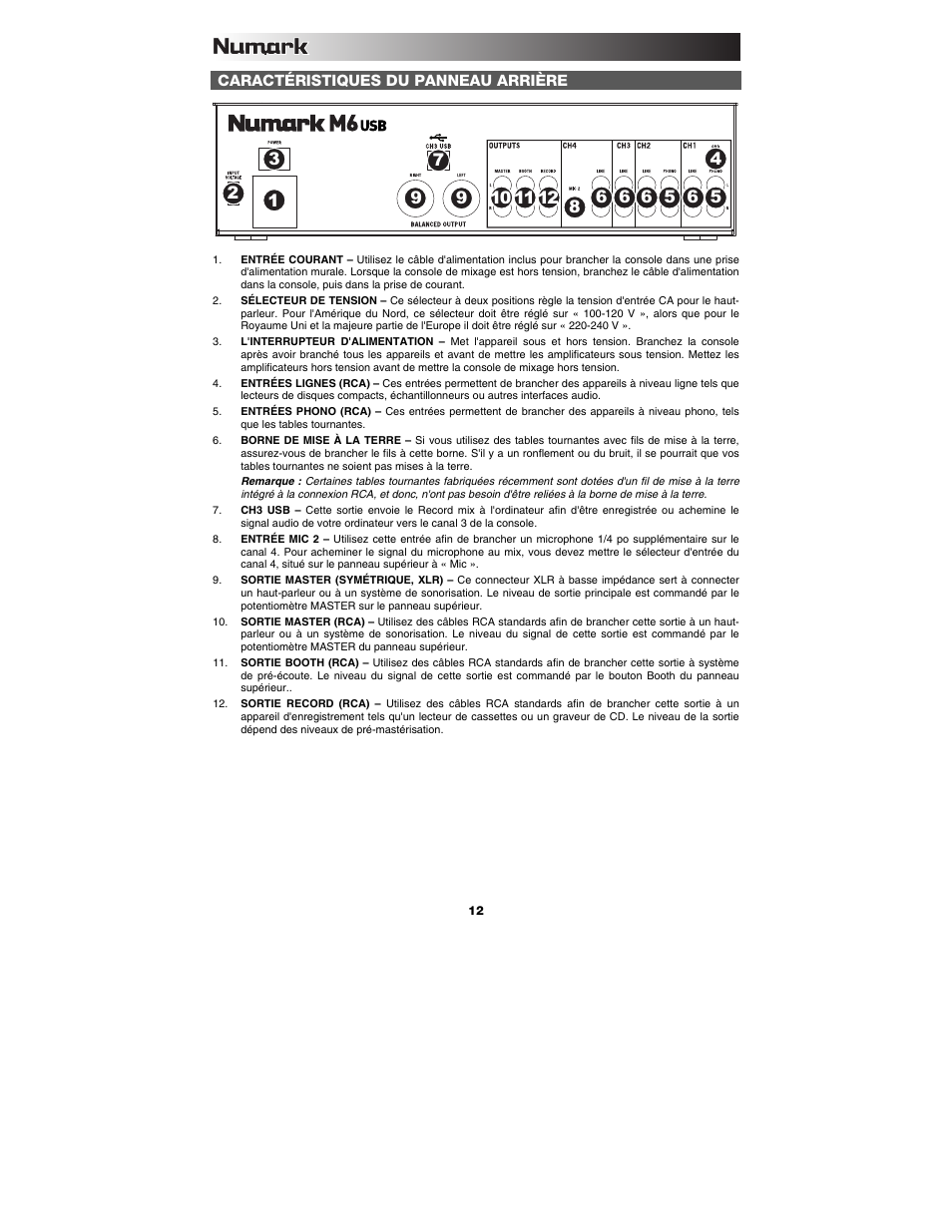 Numark Industries M6 User Manual | Page 12 / 24