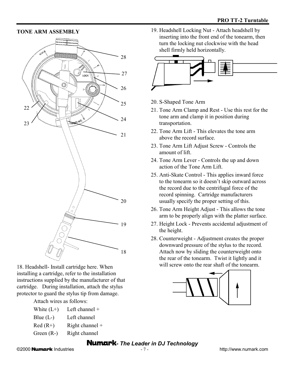 Numark Industries PRO TT-2 User Manual | Page 7 / 12