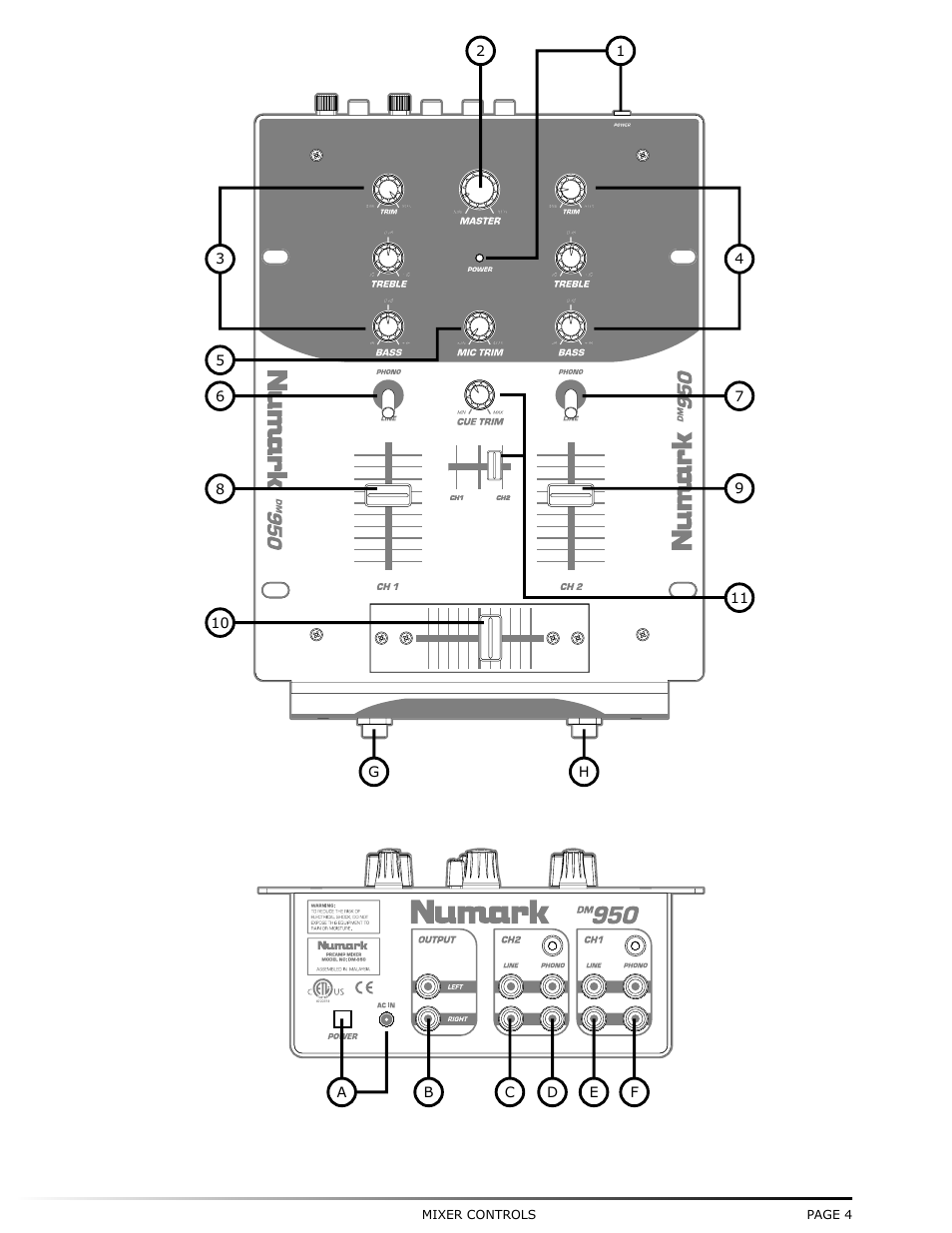 Numark Industries DM-950 User Manual | Page 5 / 12