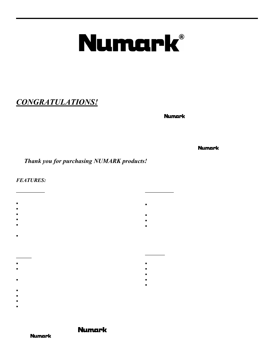 Professional dj mixers | Numark Industries DM3000X User Manual | Page 4 / 12