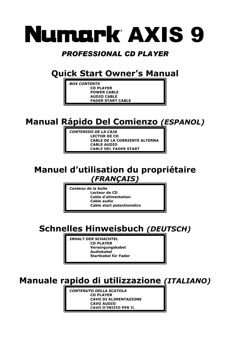 Numark Industries AXIS 9 User Manual | 36 pages