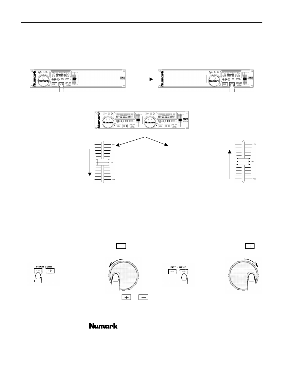 Matching the beats per minute (bpm), Beat matching using pitch bend | Numark Industries CDN-22S User Manual | Page 11 / 16