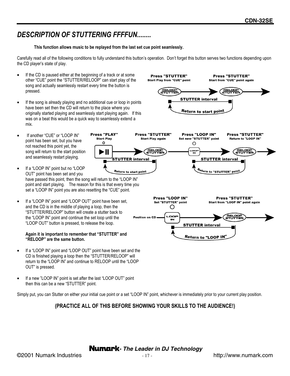 Numark Industries CDN-32SE User Manual | Page 17 / 20