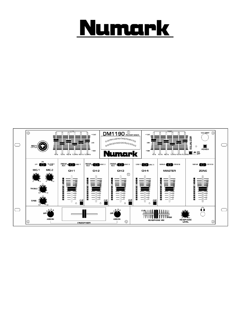 Numark Industries DM1190 User Manual | 16 pages