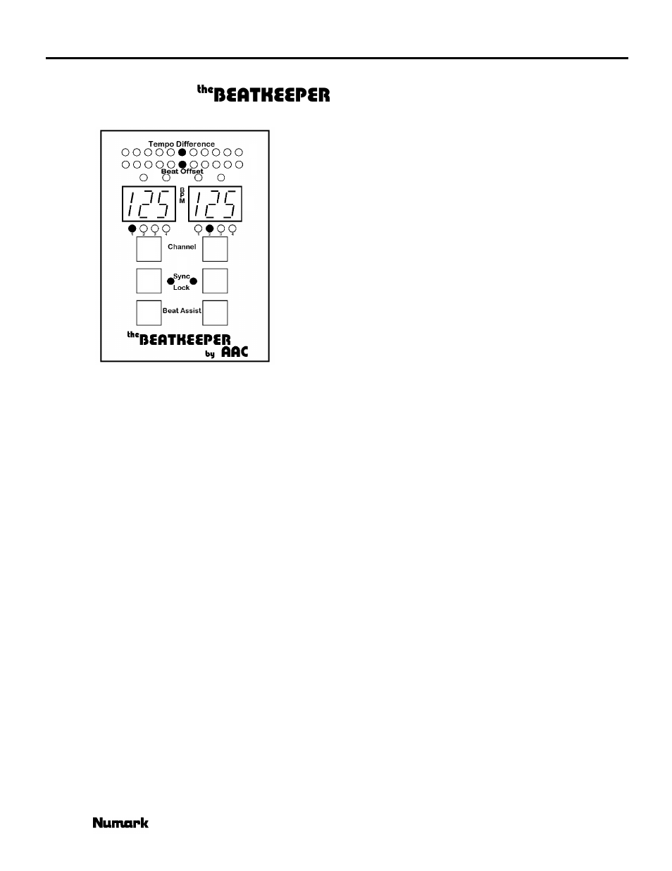 Dm1235 with, Beatkeeper | Numark Industries DM1235 User Manual | Page 10 / 20