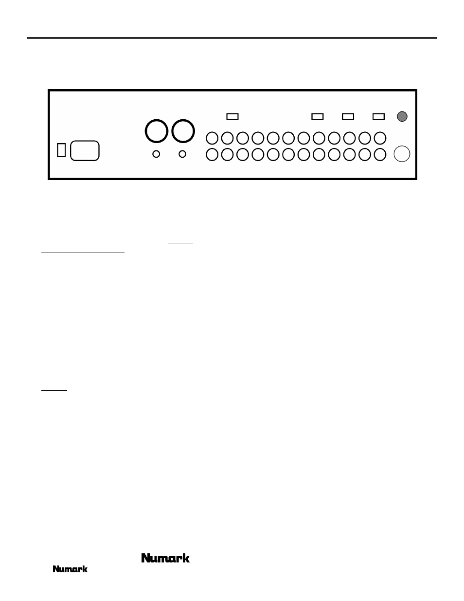 Rear panel features | Numark Industries CM-100 User Manual | Page 10 / 12