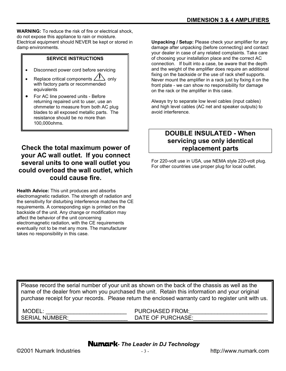 Numark Industries 3 User Manual | Page 3 / 8