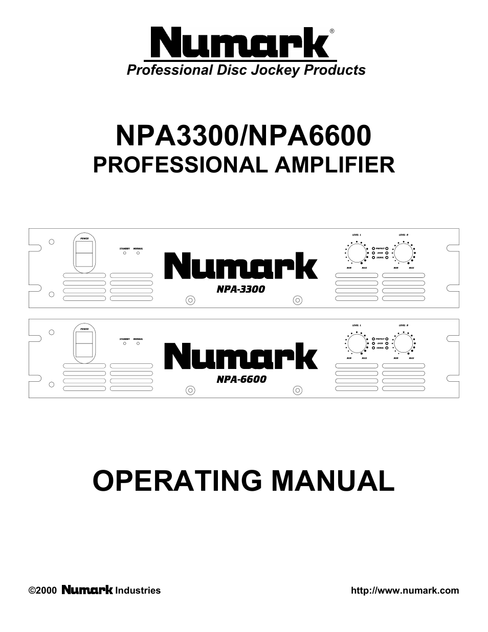 Numark Industries NPA3300/NPA6600 User Manual | 8 pages