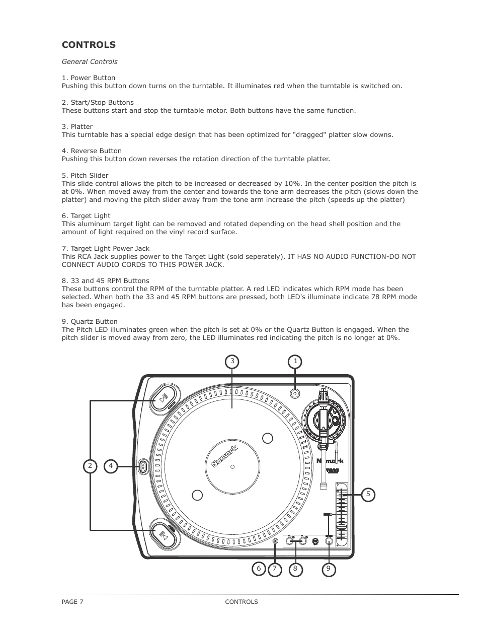 Numark Industries TT200 User Manual | Page 7 / 13