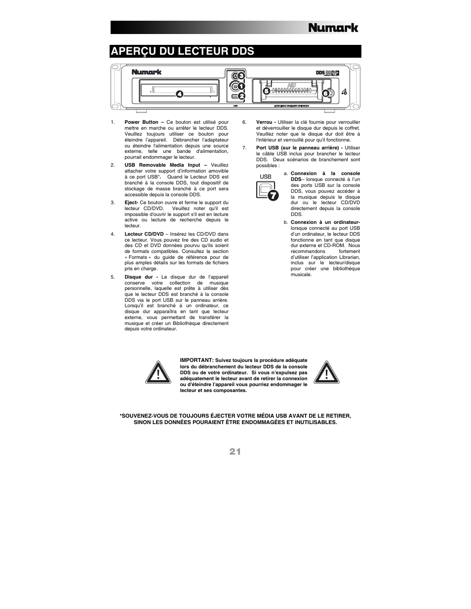 Aperçu du lecteur dds | Numark Industries DDS80 User Manual | Page 21 / 40