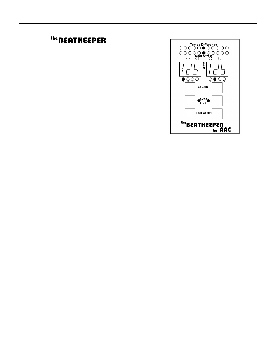 Beatkeeper panel diagram | Numark Industries DM1635 User Manual | Page 10 / 20