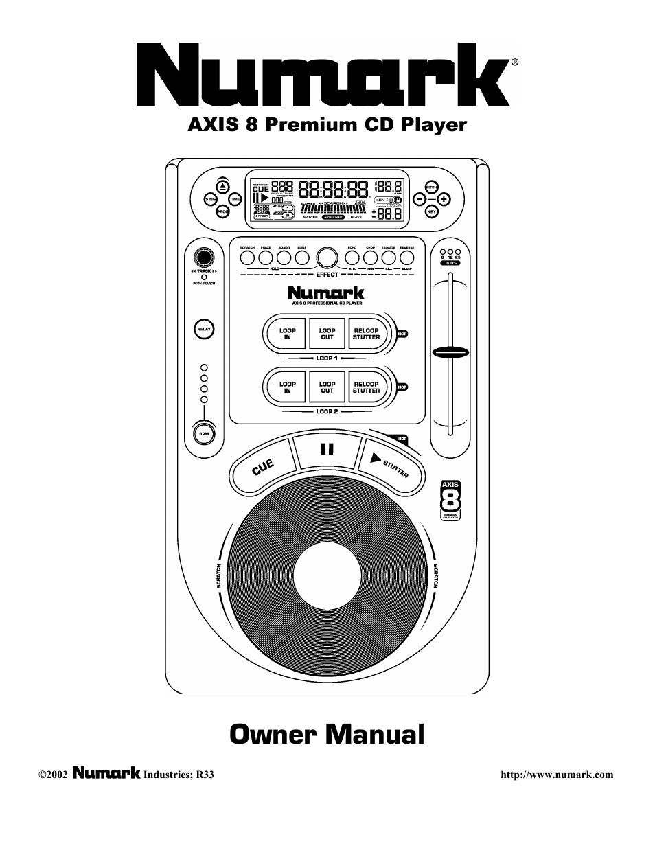 Numark Industries AXIS 8 User Manual | 24 pages