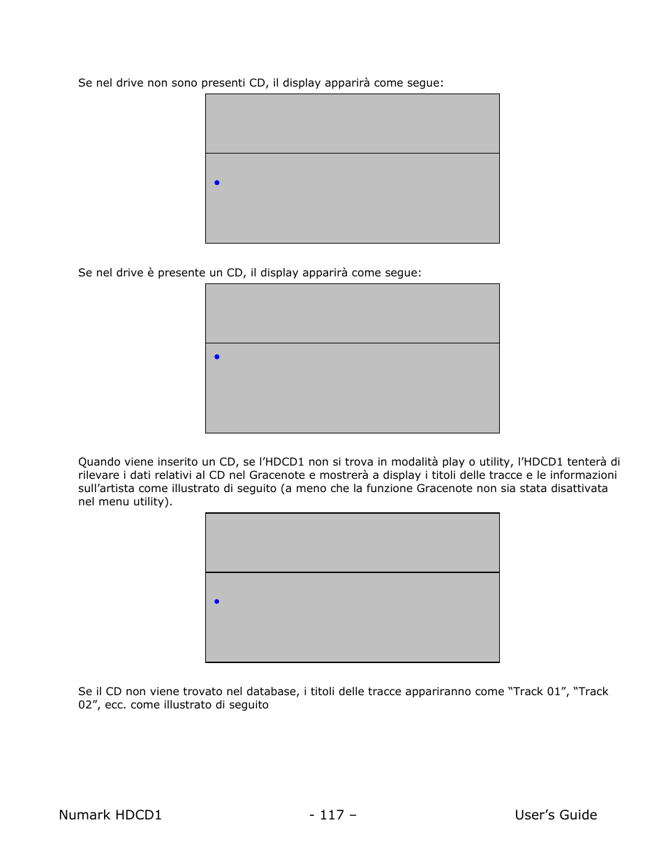 Riproduzione da cd | Numark Industries HDCD1 User Manual | Page 117 / 132