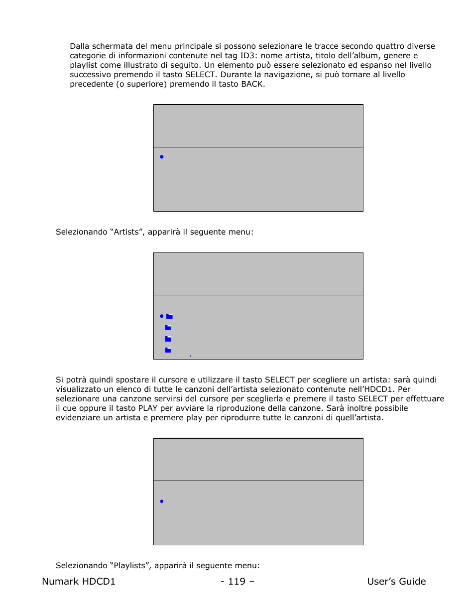 Riproduzione da hd | Numark Industries HDCD1 User Manual | Page 119 / 132
