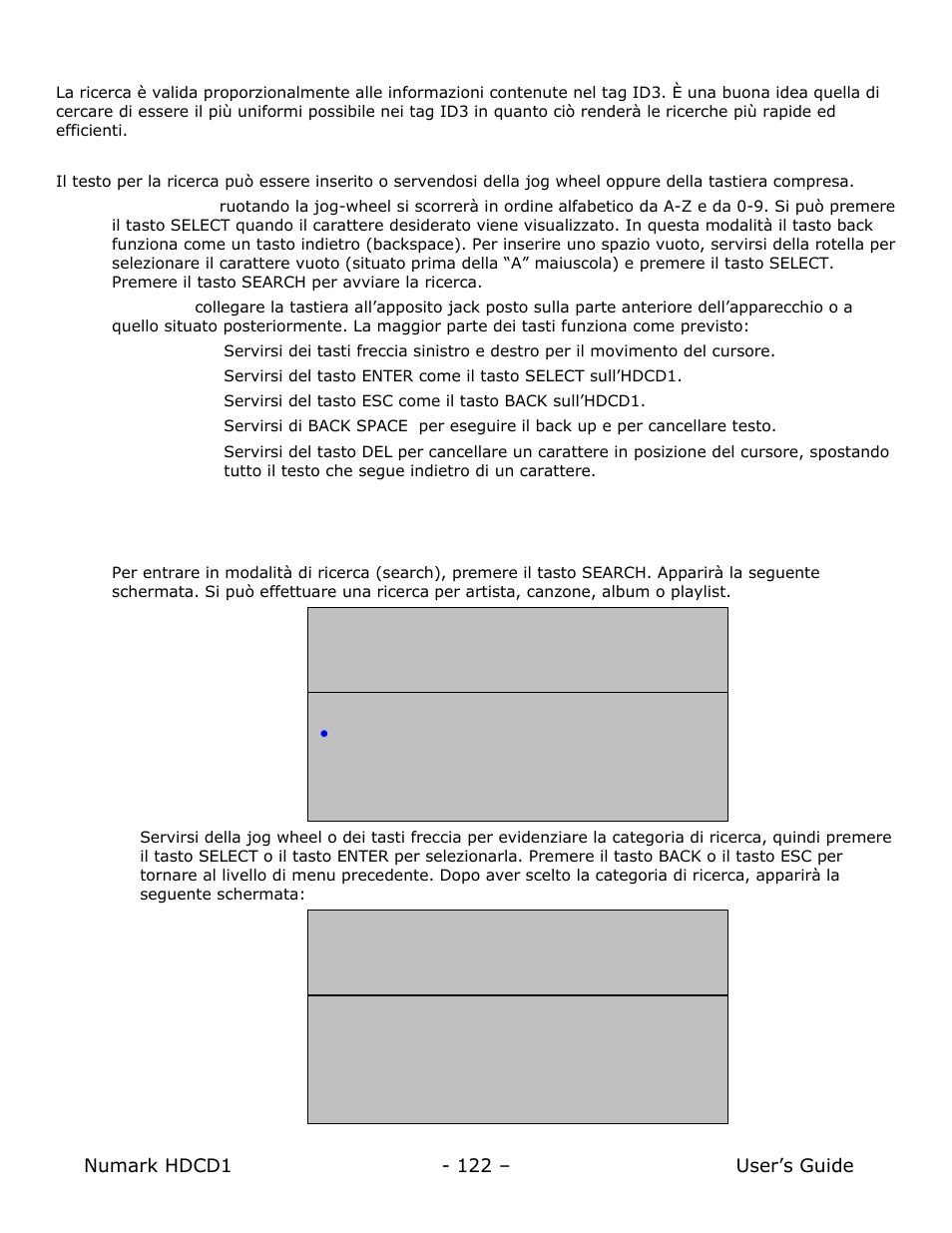 Ricerca di canzoni | Numark Industries HDCD1 User Manual | Page 122 / 132