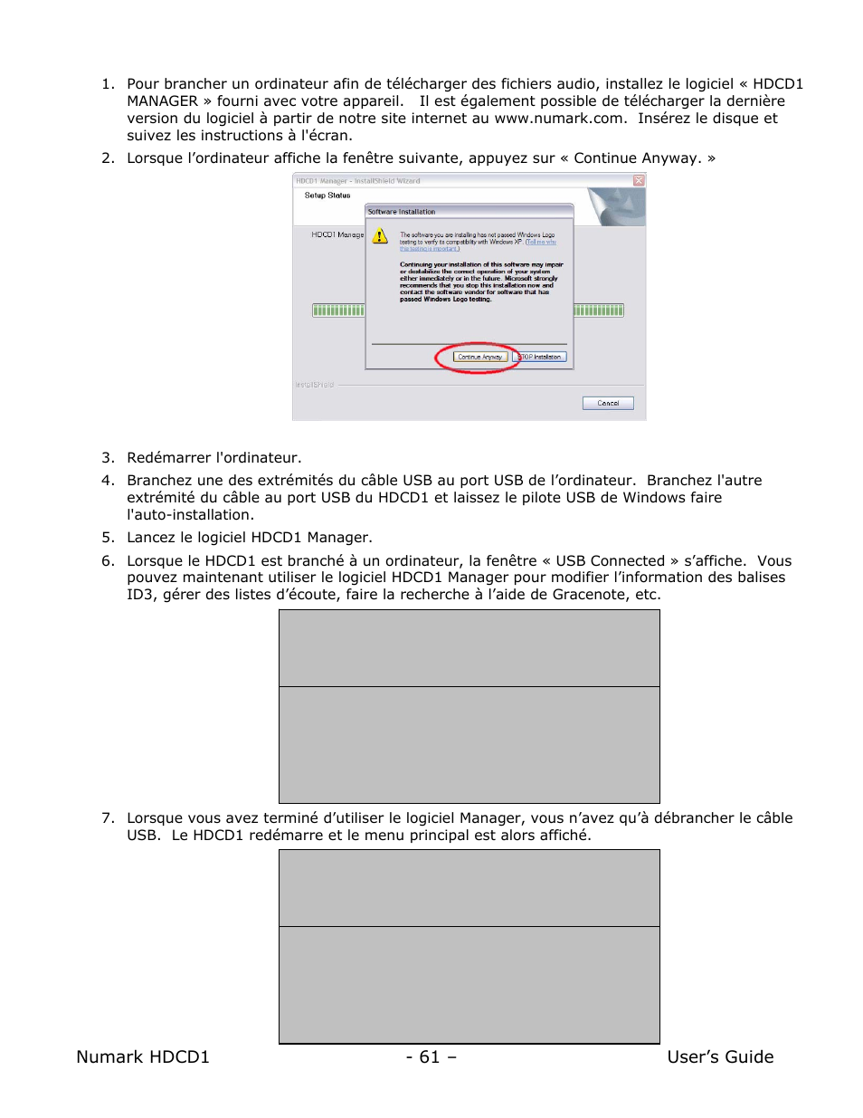 Raccordement de votre ordinateur | Numark Industries HDCD1 User Manual | Page 61 / 132