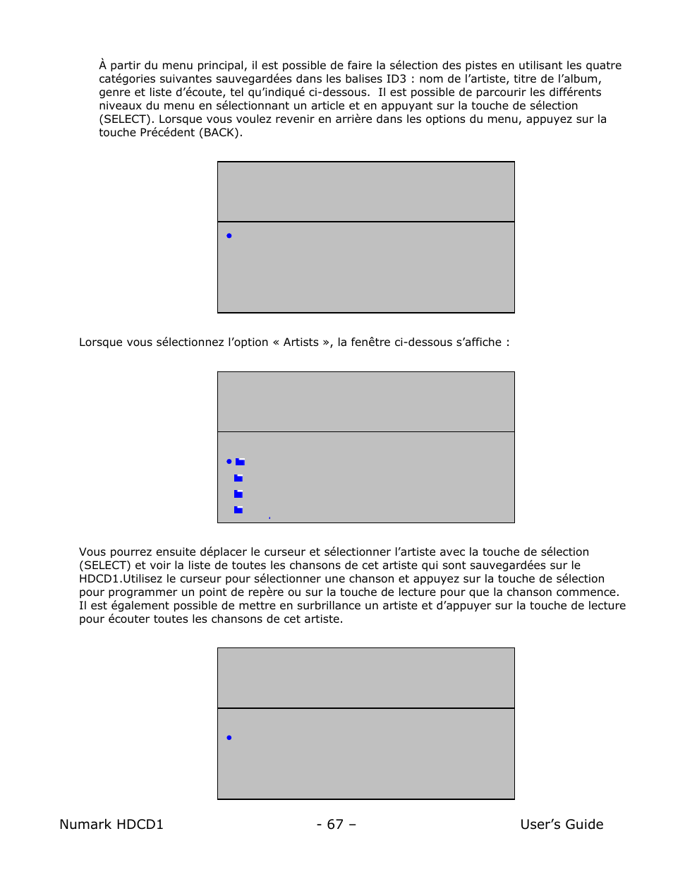 Faire la lecture à partir du disque dur | Numark Industries HDCD1 User Manual | Page 67 / 132